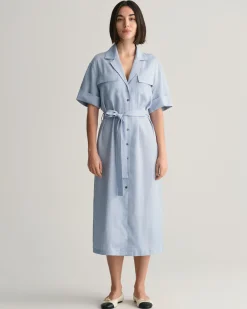 Pocket Short Sleeve Shirt Dress
