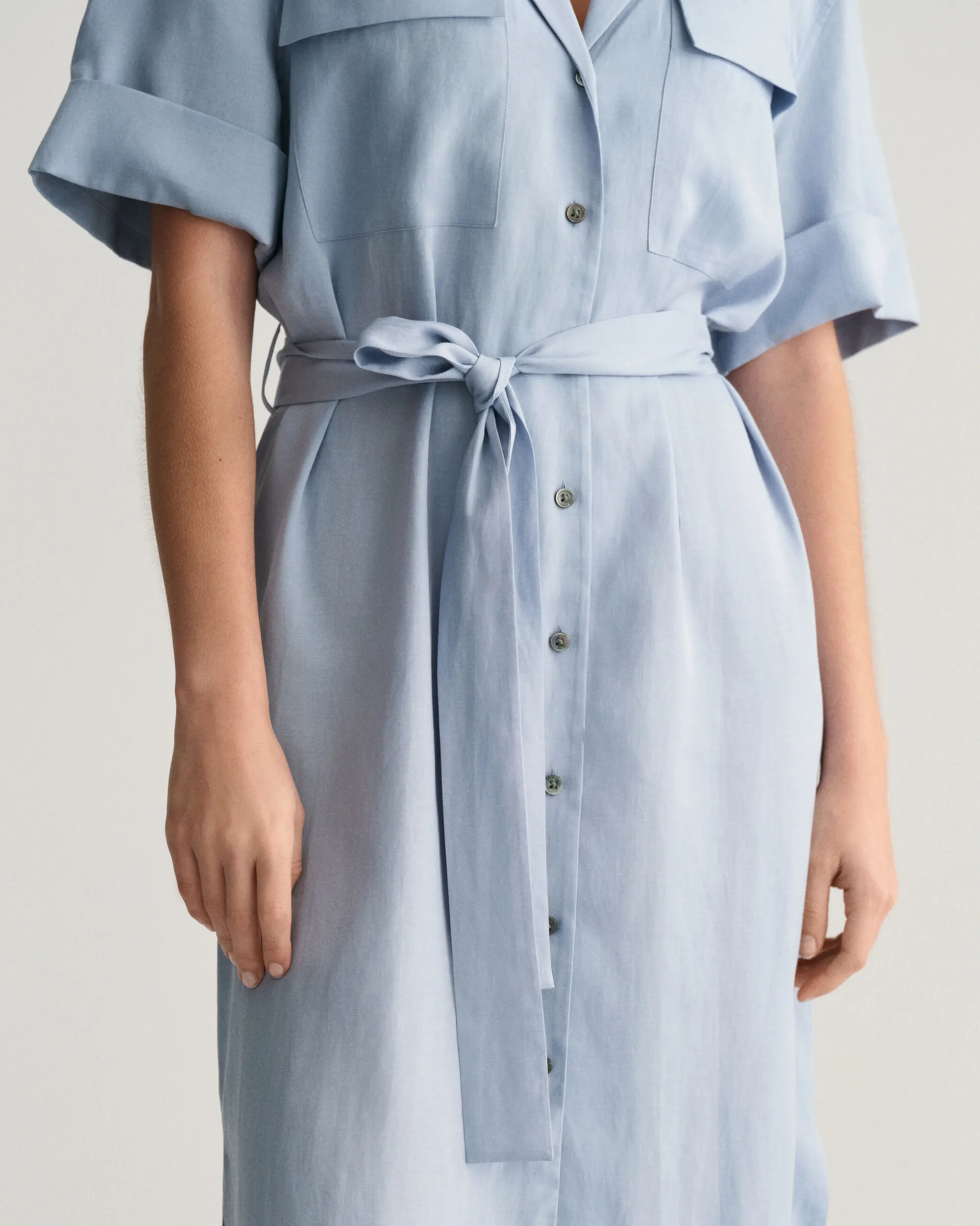 Pocket Short Sleeve Shirt Dress