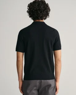 Pointelle Textured Polo Sweater