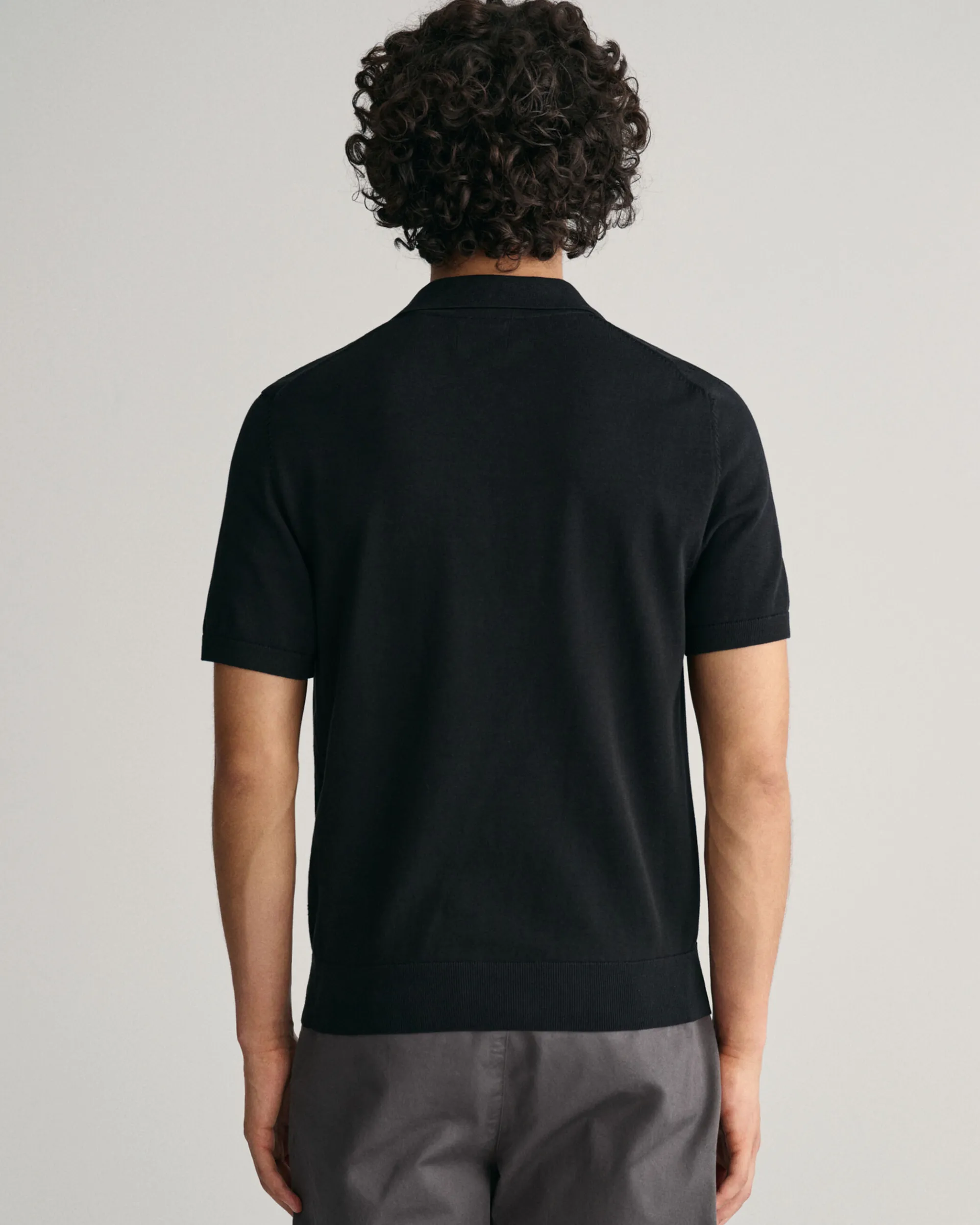 Pointelle Textured Polo Sweater