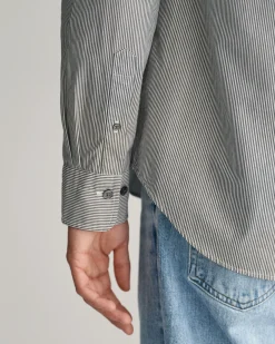 Regular Fit Banker Stripe Poplin Shirt