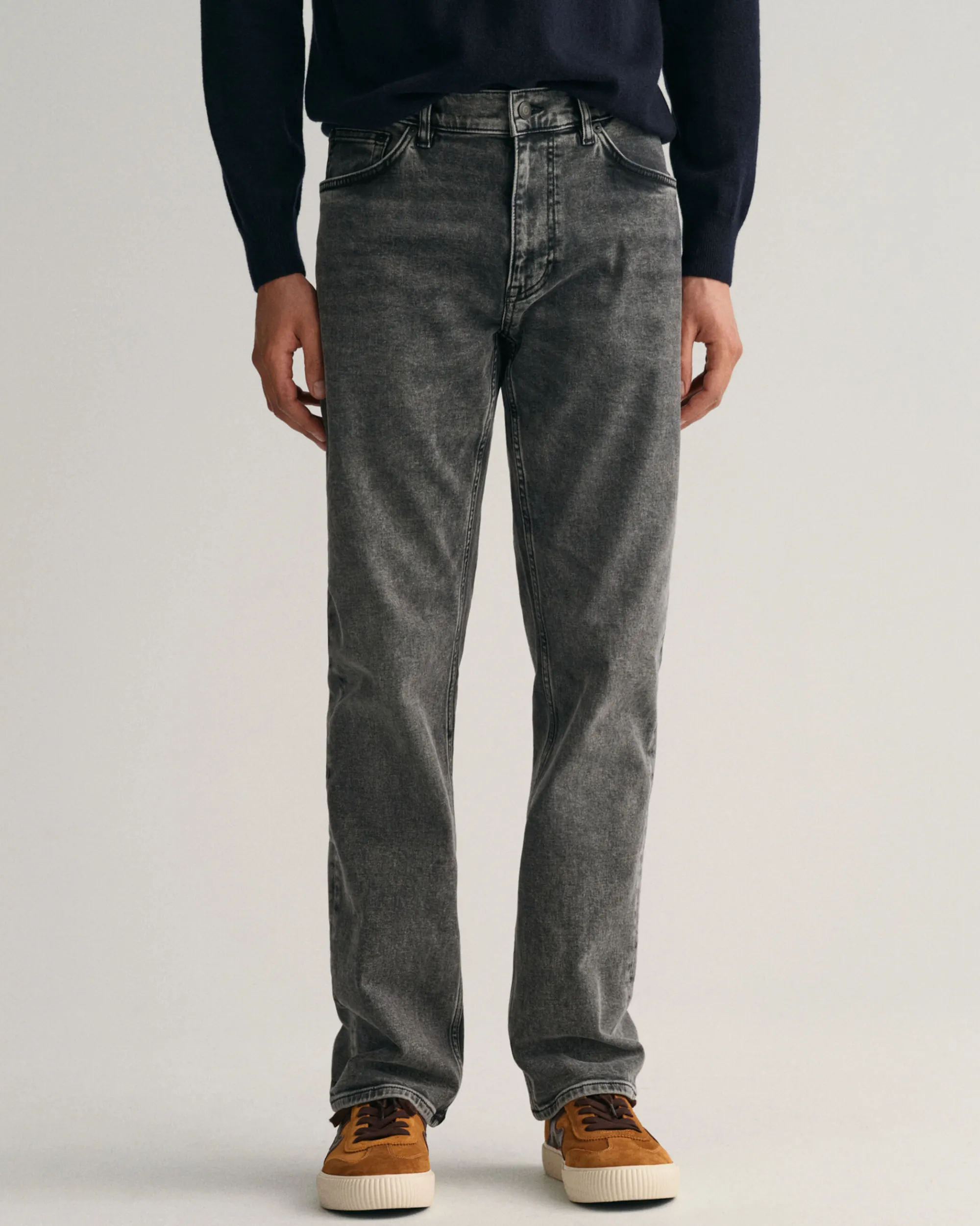Regular Fit Black Wash Jeans