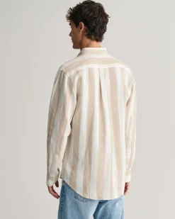 Regular Fit Bold Striped Linen Shirt