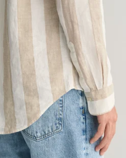 Regular Fit Bold Striped Linen Shirt