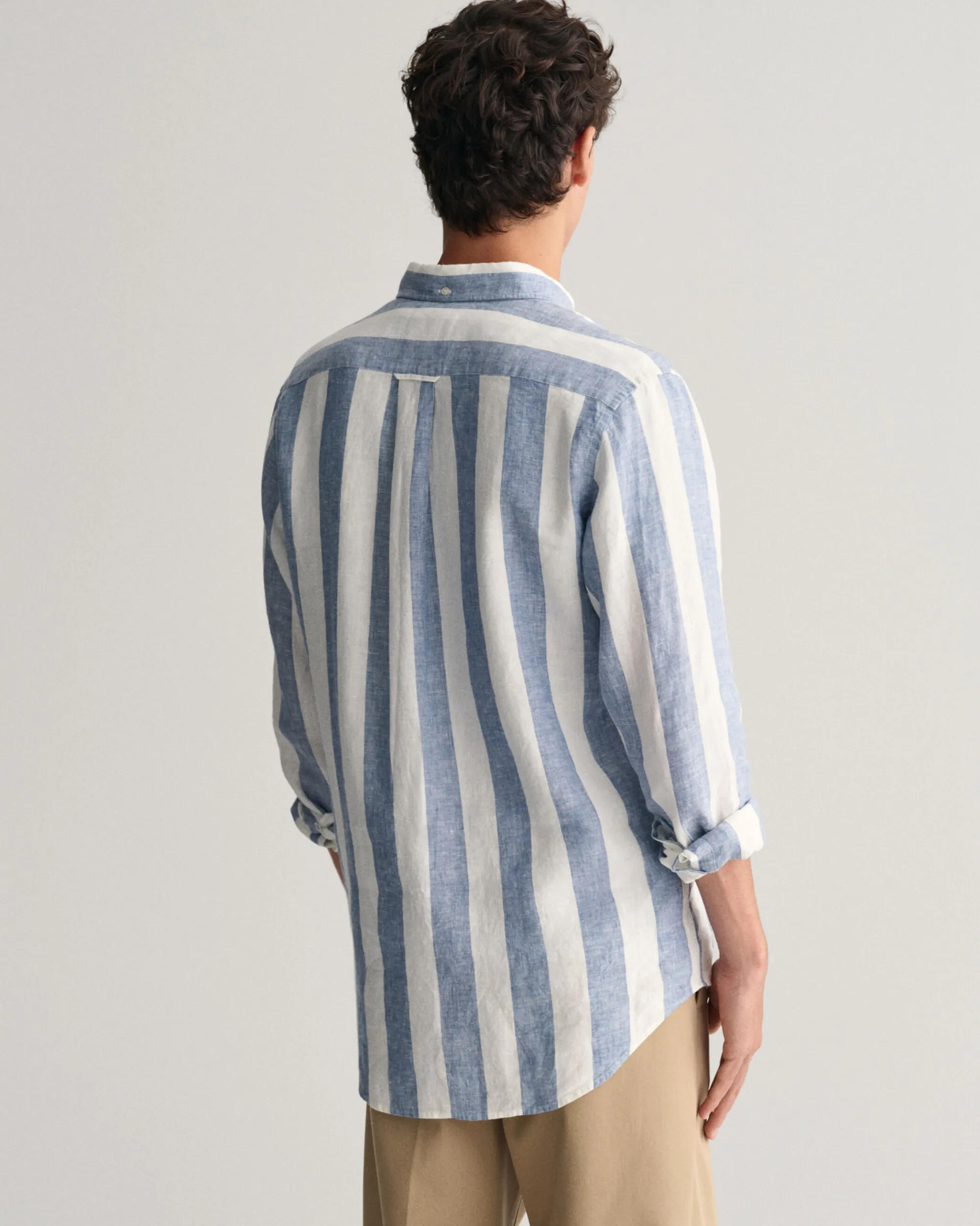 Regular Fit Bold Striped Linen Shirt