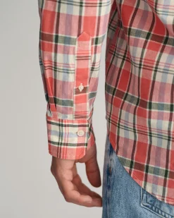 Regular Fit Checked Cotton Linen Shirt