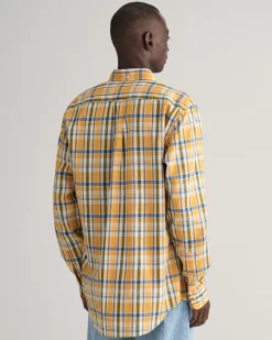 Regular Fit Checked Cotton Linen Shirt