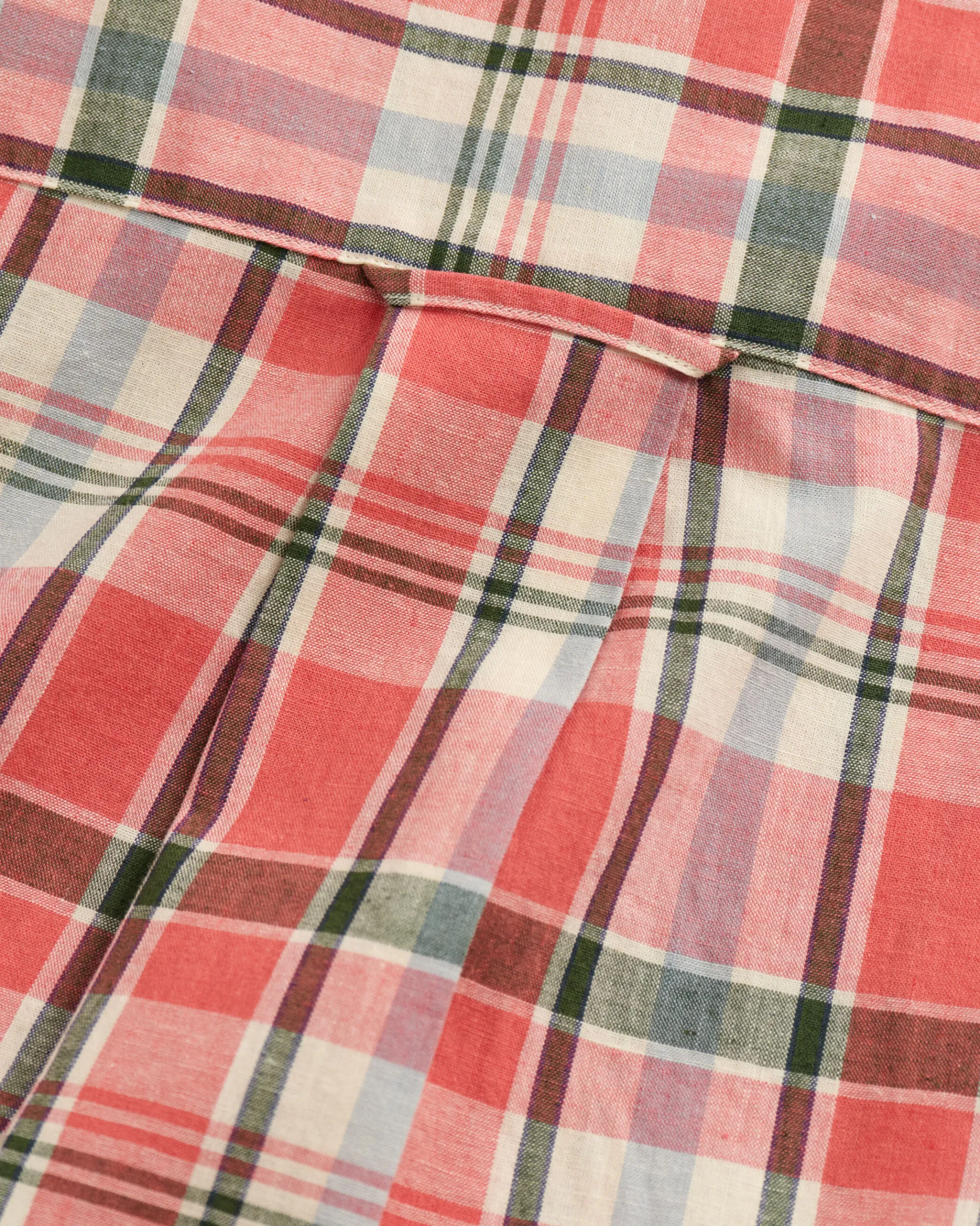 Regular Fit Checked Cotton Linen Short Sleeve Shirt