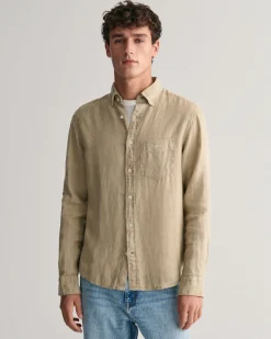 Regular Fit Garment-Dyed Linen Shirt