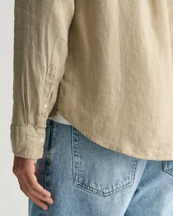 Regular Fit Garment-Dyed Linen Shirt