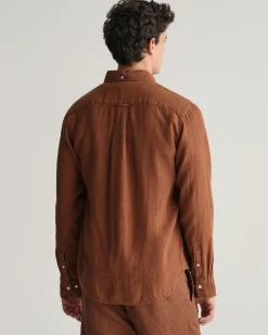 Regular Fit Garment-Dyed Linen Shirt