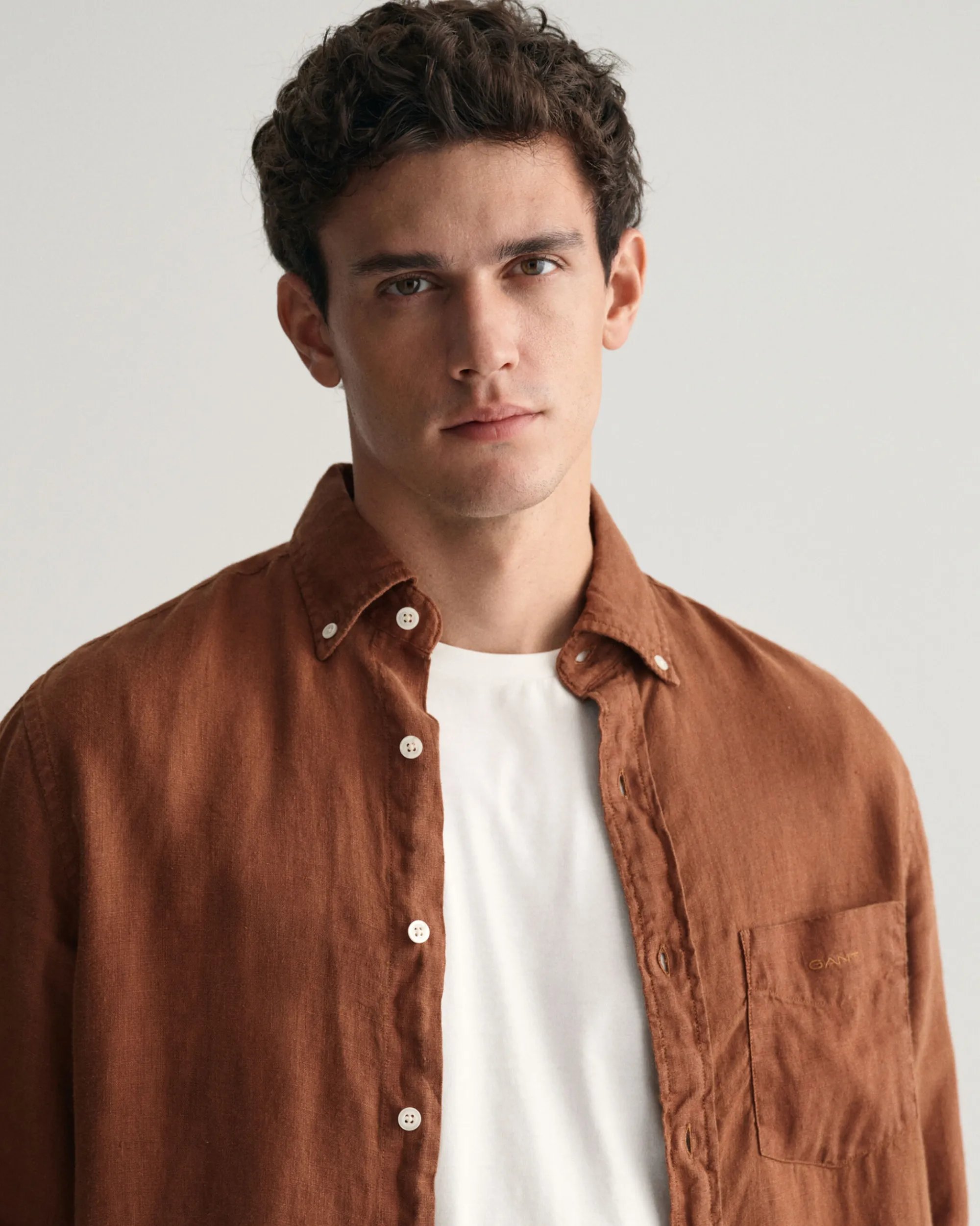 Regular Fit Garment-Dyed Linen Shirt