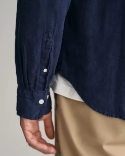 Regular Fit Garment-Dyed Linen Shirt