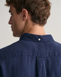 Regular Fit Garment-Dyed Linen Shirt