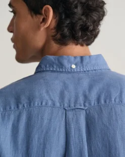 Regular Fit Garment-Dyed Linen Shirt