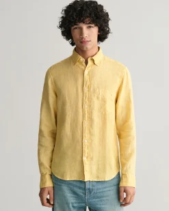 Regular Fit Garment-Dyed Linen Shirt