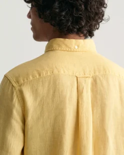 Regular Fit Garment-Dyed Linen Shirt