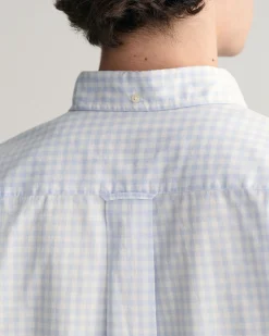 Regular Fit Gingham Poplin Short Sleeve Shirt