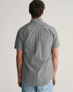 Regular Fit Gingham Poplin Short Sleeve Shirt