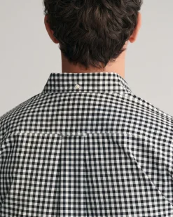 Regular Fit Gingham Poplin Short Sleeve Shirt