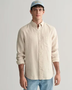 Regular Fit Houndstooth Linen Shirt
