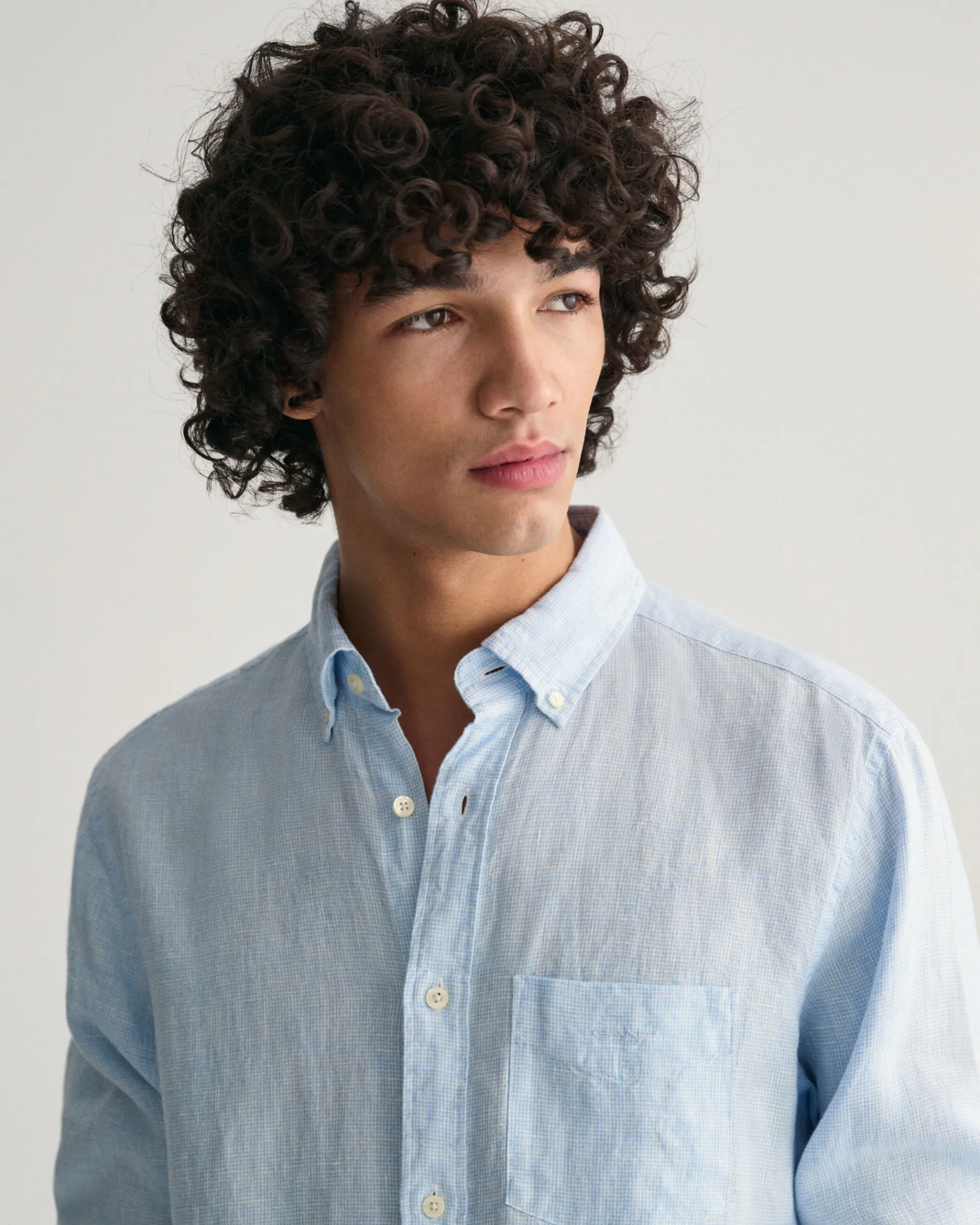 Regular Fit Houndstooth Linen Shirt