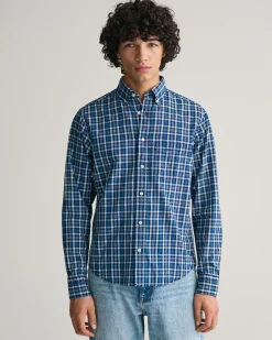 Regular Fit Indigo Madras Shirt