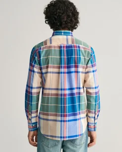 Regular Fit Indigo Madras Shirt