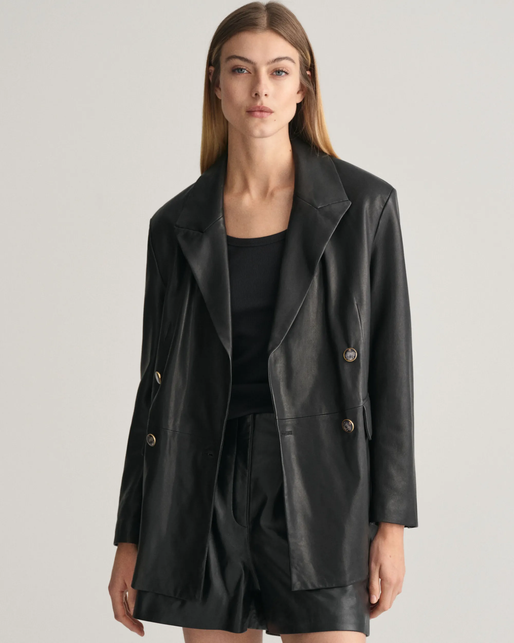 Regular Fit Leather Blazer