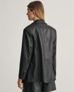 Regular Fit Leather Blazer