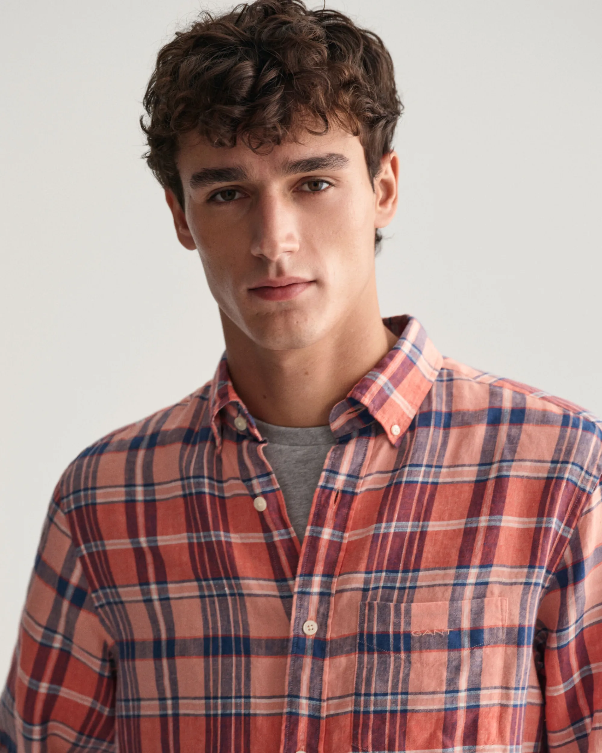 Regular Fit Madras Linen Shirt