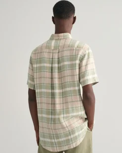 Regular Fit Madras Linen Short Sleeve Shirt