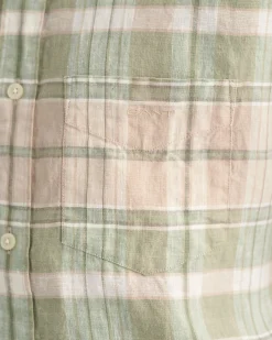Regular Fit Madras Linen Short Sleeve Shirt