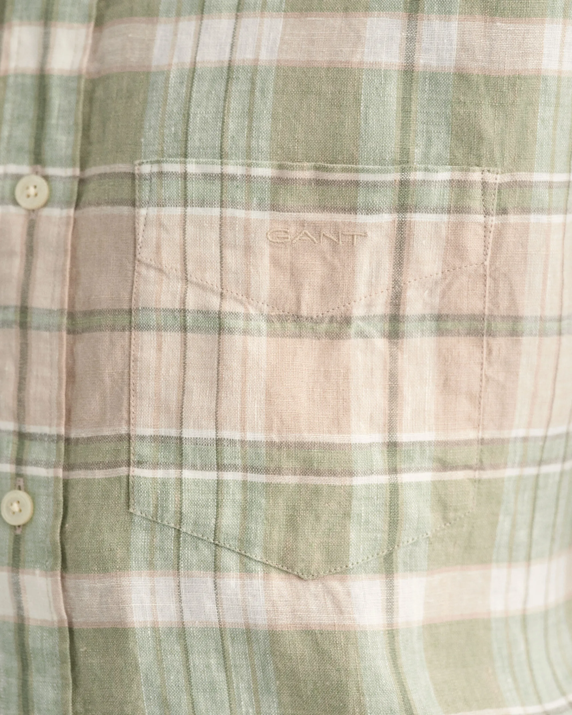 Regular Fit Madras Linen Short Sleeve Shirt