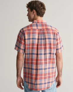 Regular Fit Madras Linen Short Sleeve Shirt