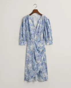 Regular Fit Magnolia Print Wrap Dress