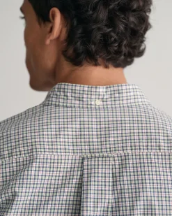 Regular Fit Micro Checked Poplin Shirt