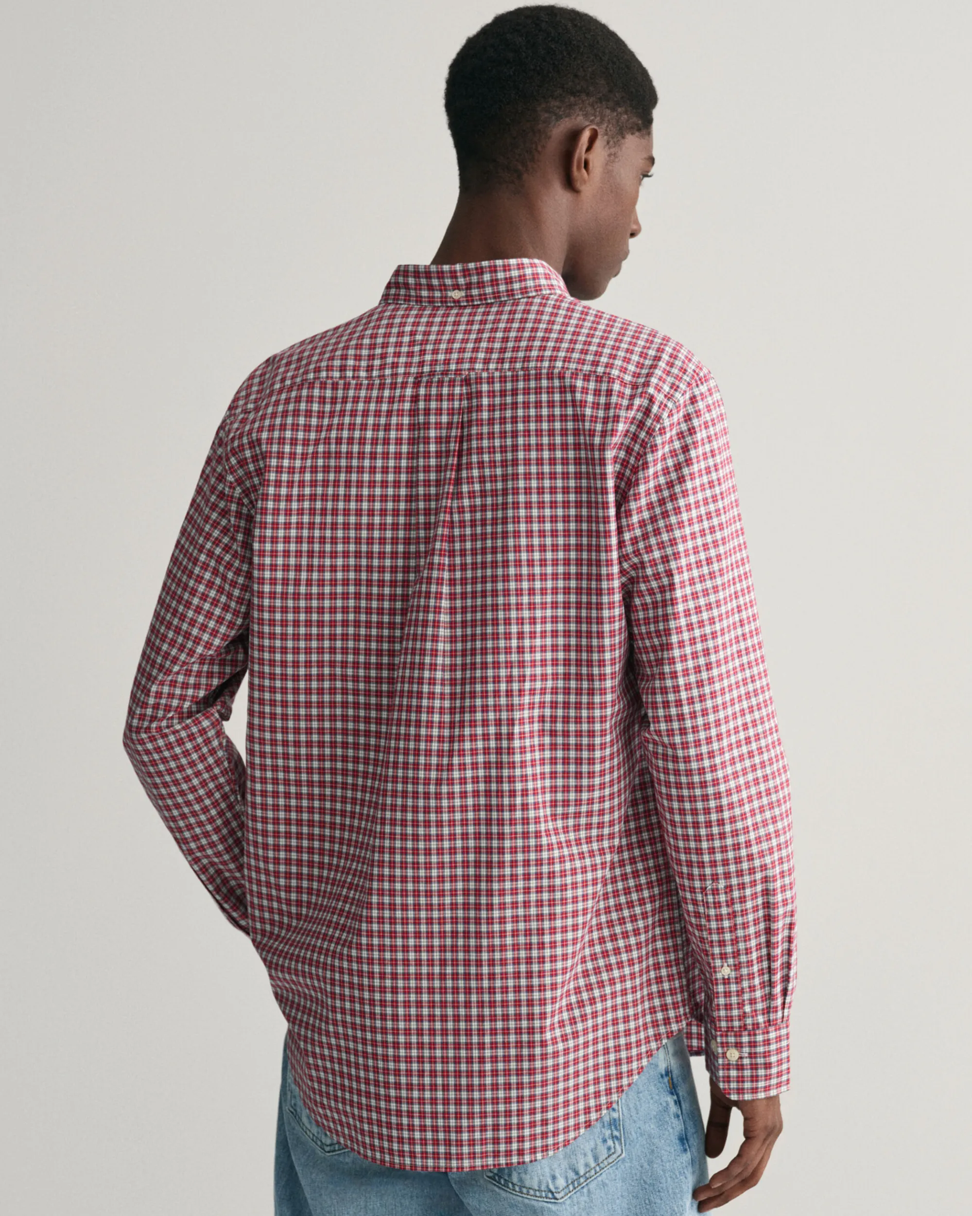 Regular Fit Micro Checked Poplin Shirt
