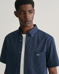 Regular Fit Micro Print Short Sleeve Shirt