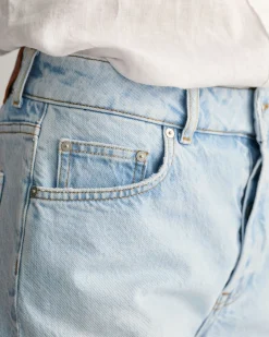 Regular Fit Mid Length Denim Shorts
