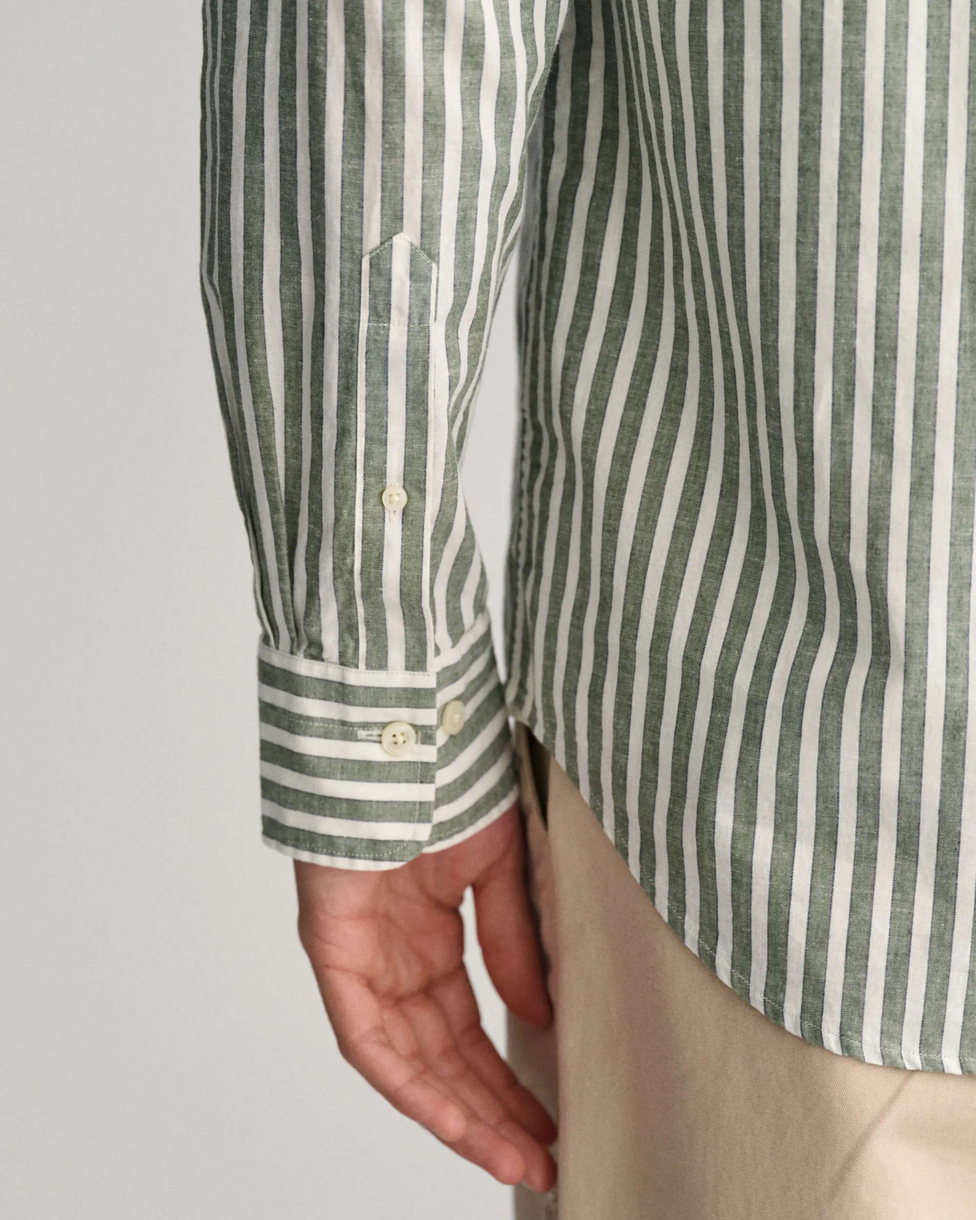 Regular Fit Striped Cotton Linen Shirt