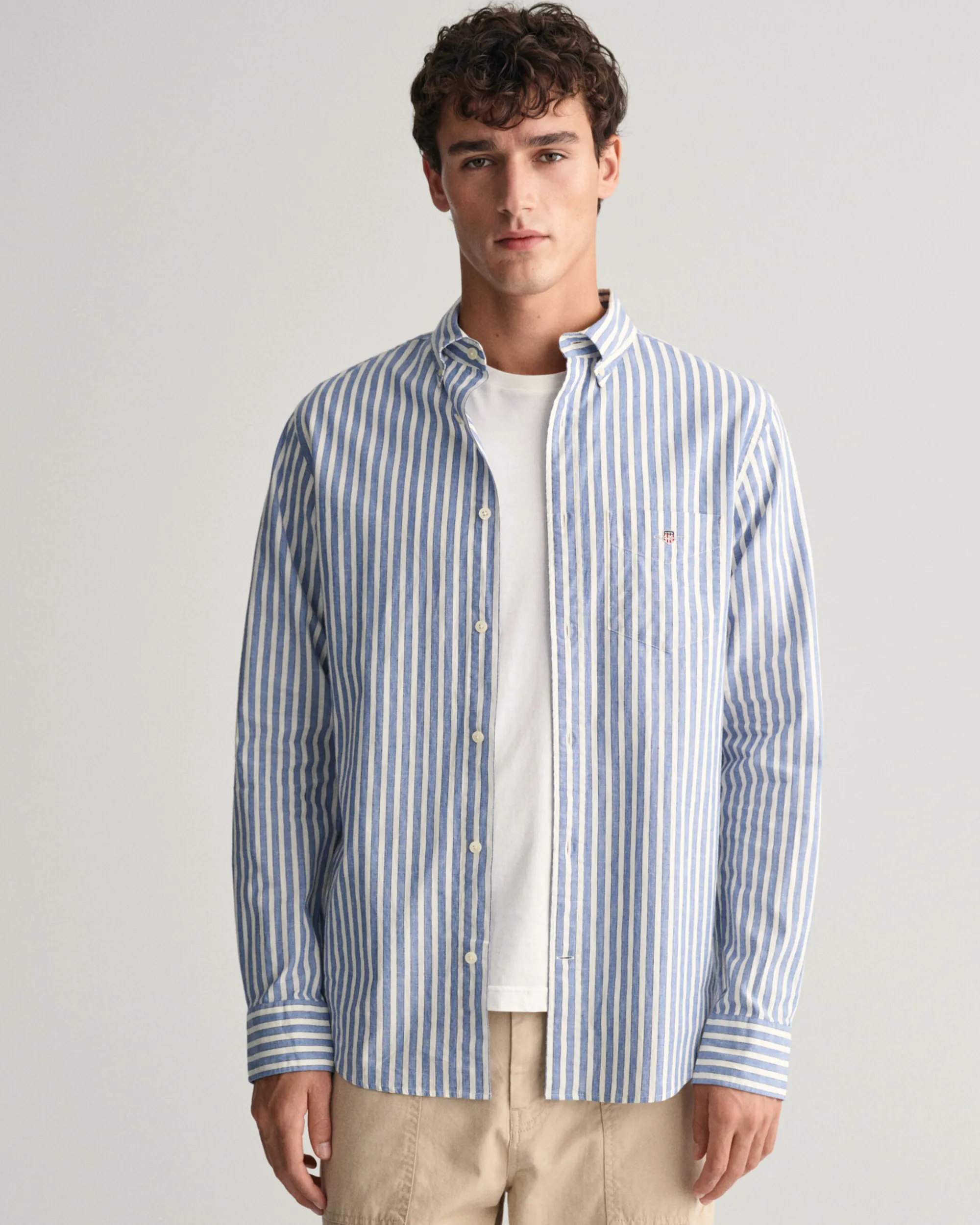 Regular Fit Striped Cotton Linen Shirt