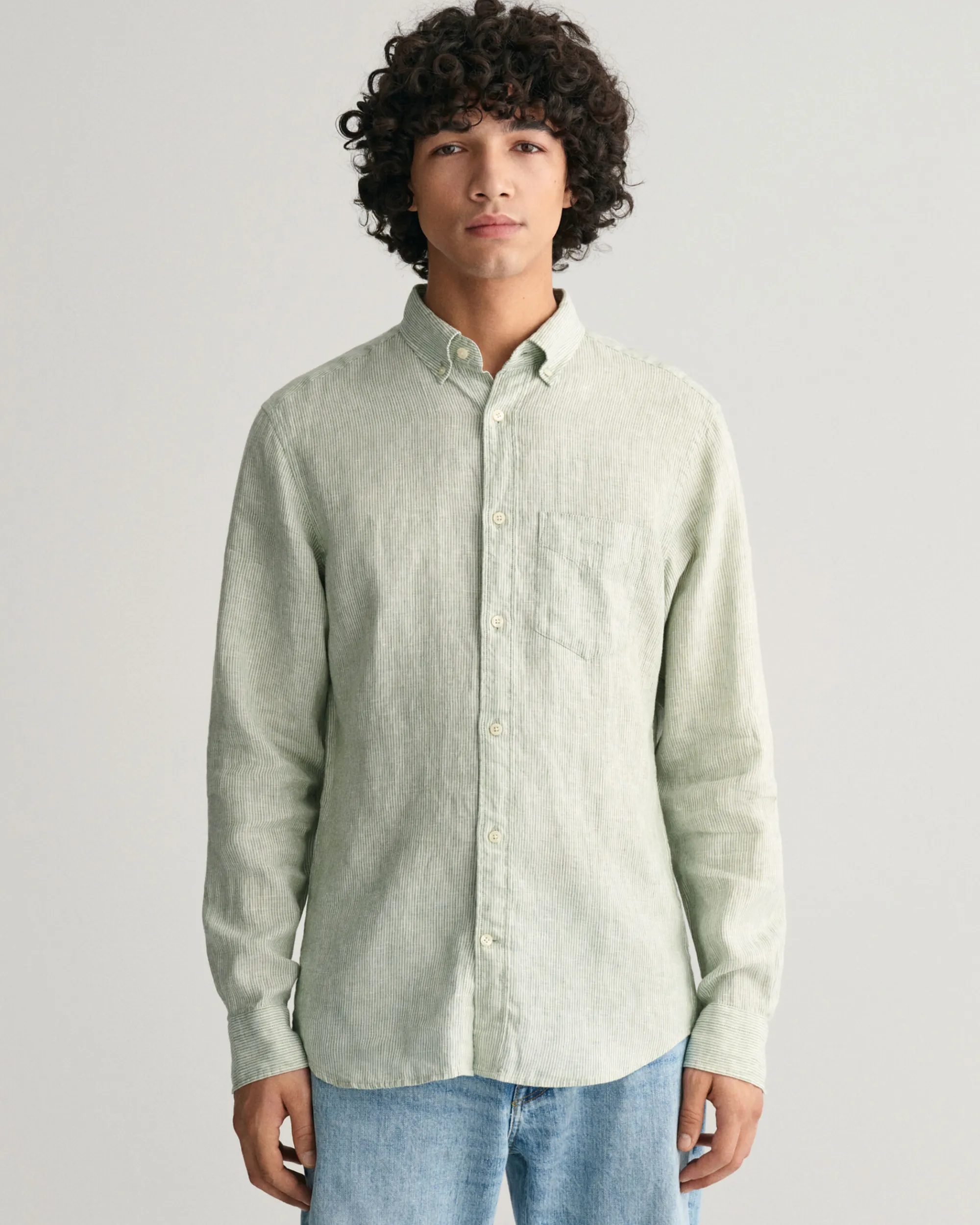 Regular Fit Striped Linen Shirt