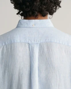 Regular Fit Striped Linen Short Sleeve Shirt
