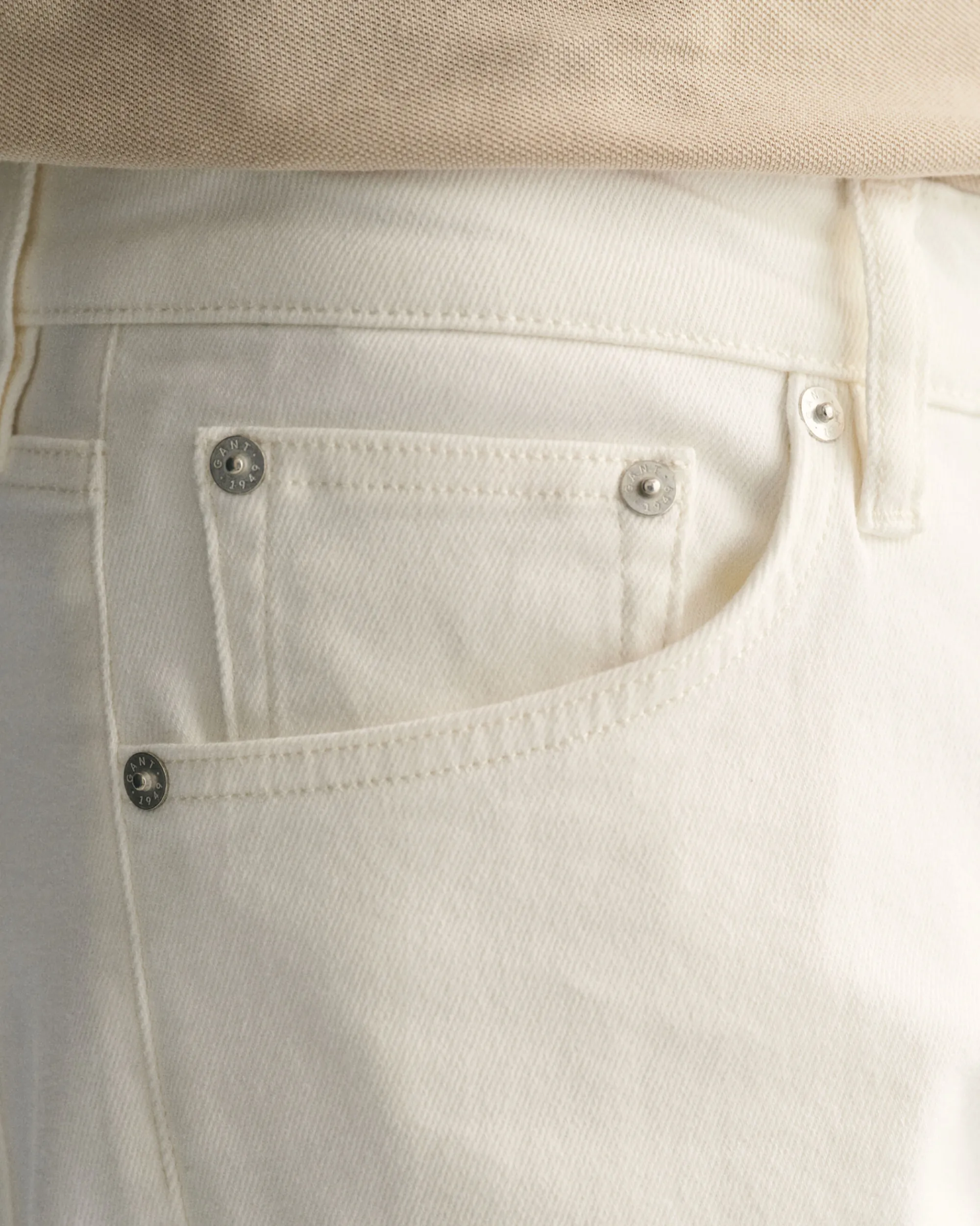 Regular Fit White Jeans