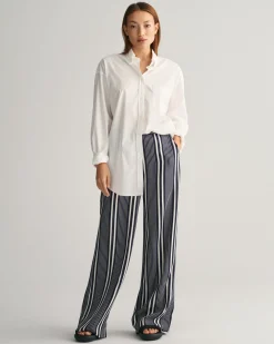 Regular Fit Wide Leg Striped Print Pants