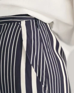 Regular Fit Wide Leg Striped Print Pants