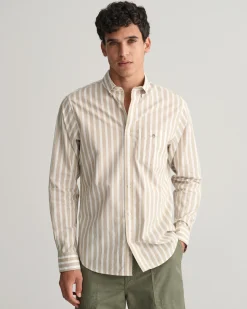 Regular Fit Wide Striped Poplin Shirt