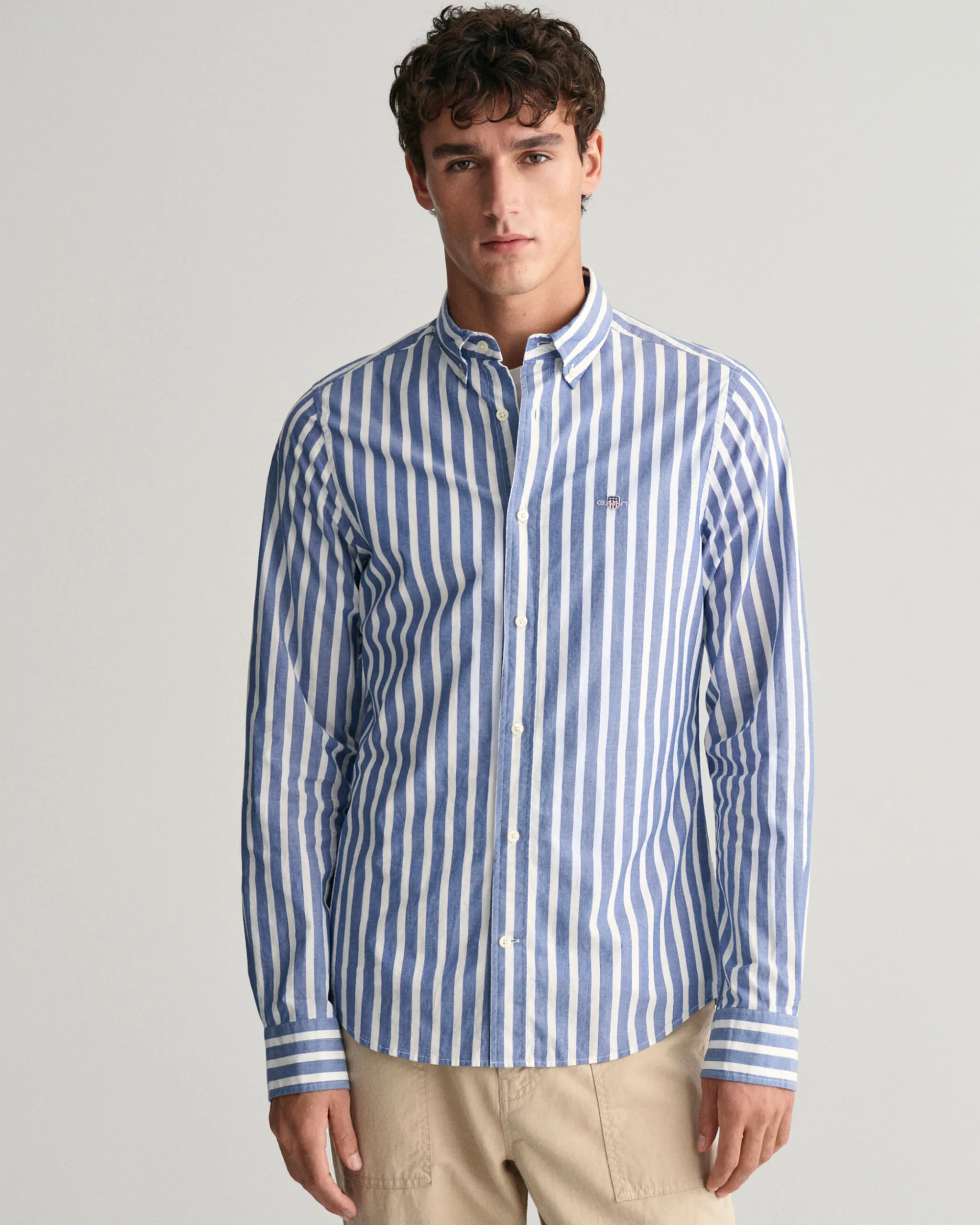 Regular Fit Wide Striped Poplin Shirt