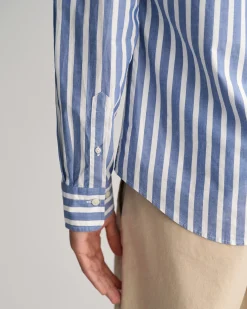 Regular Fit Wide Striped Poplin Shirt